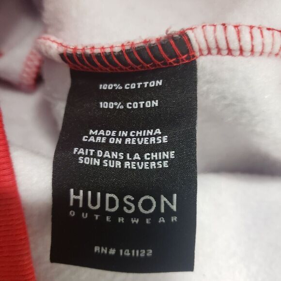Hudson Outerwear Sweatshirt Mens Medium Red Cotton Fleece Pullover Sweater - Picture 9 of 11